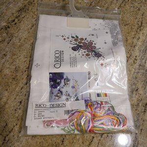 Rico Design Cross Stitch Tablecloth Kit 32x32"  #39860 Spring Flowers Easter